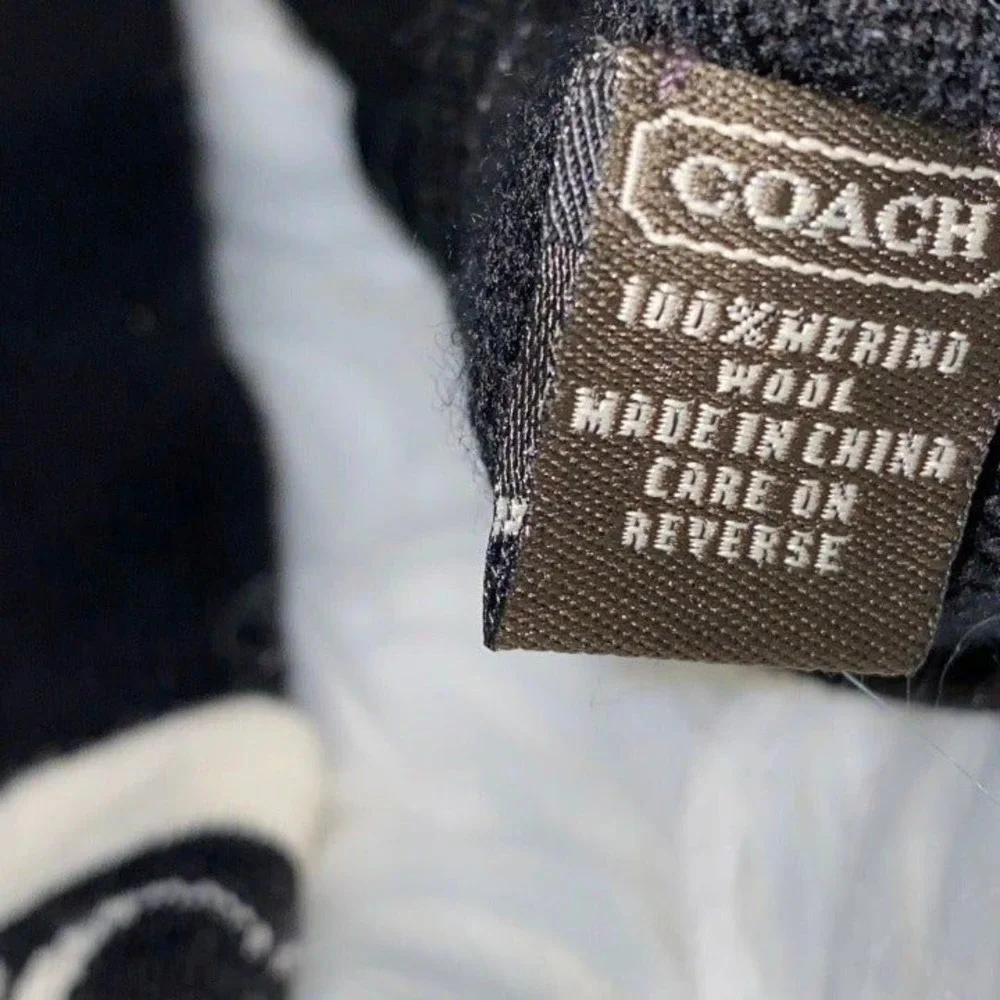 COACH Logo C  Wool Gloves Black solid